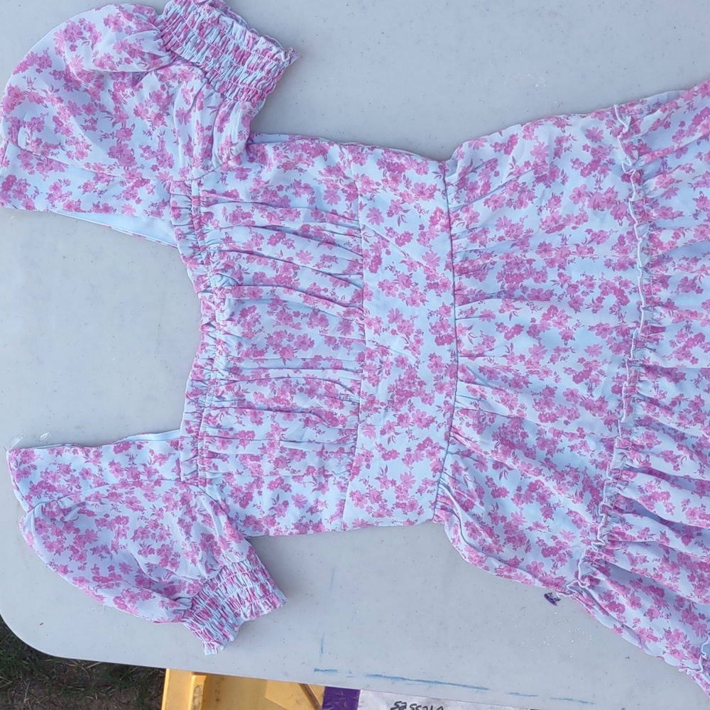 Pink and blue floral Trixxi mini dress medium